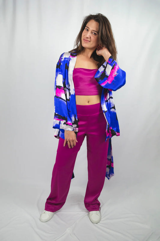 BALI - Le Kimono mi-long - Imprimé Psyché