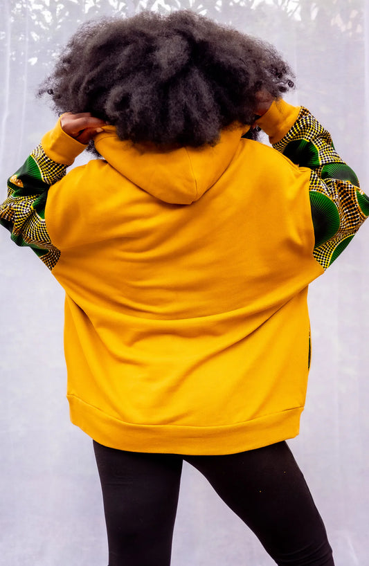 Hoodie wax oversize Moutima – Jaune Pondu
