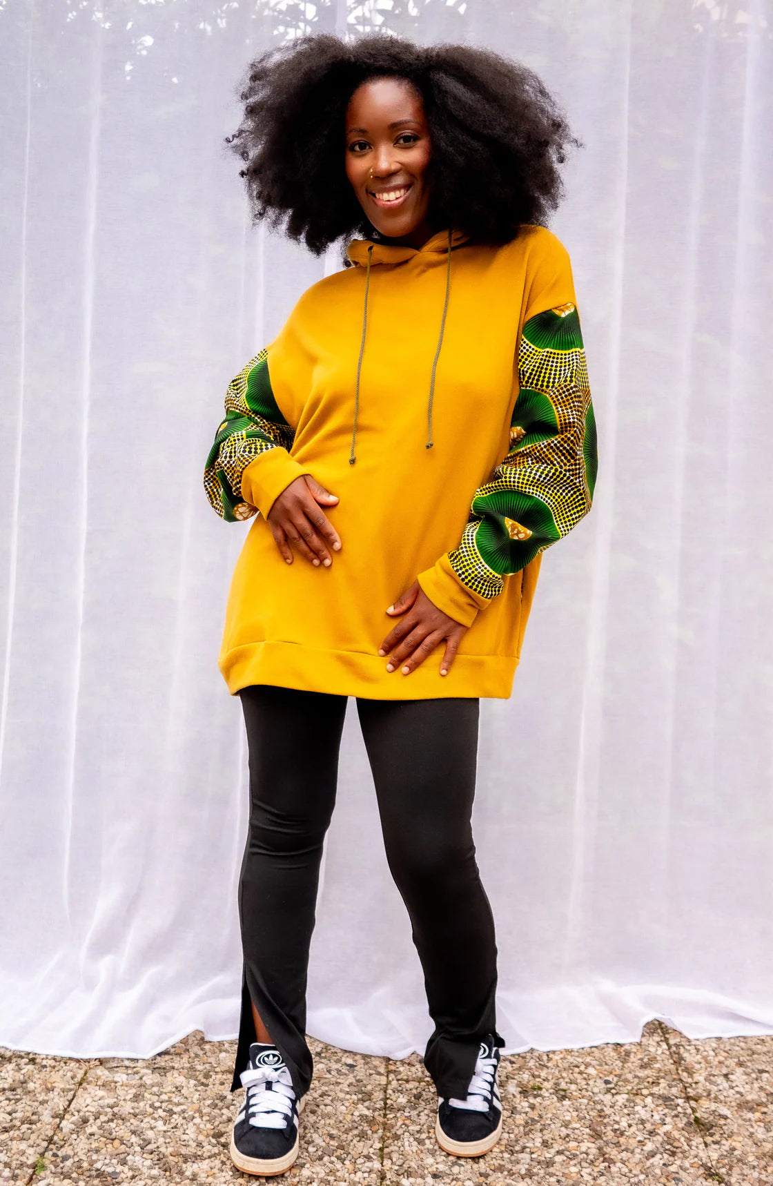 Hoodie wax oversize Moutima – Jaune Pondu