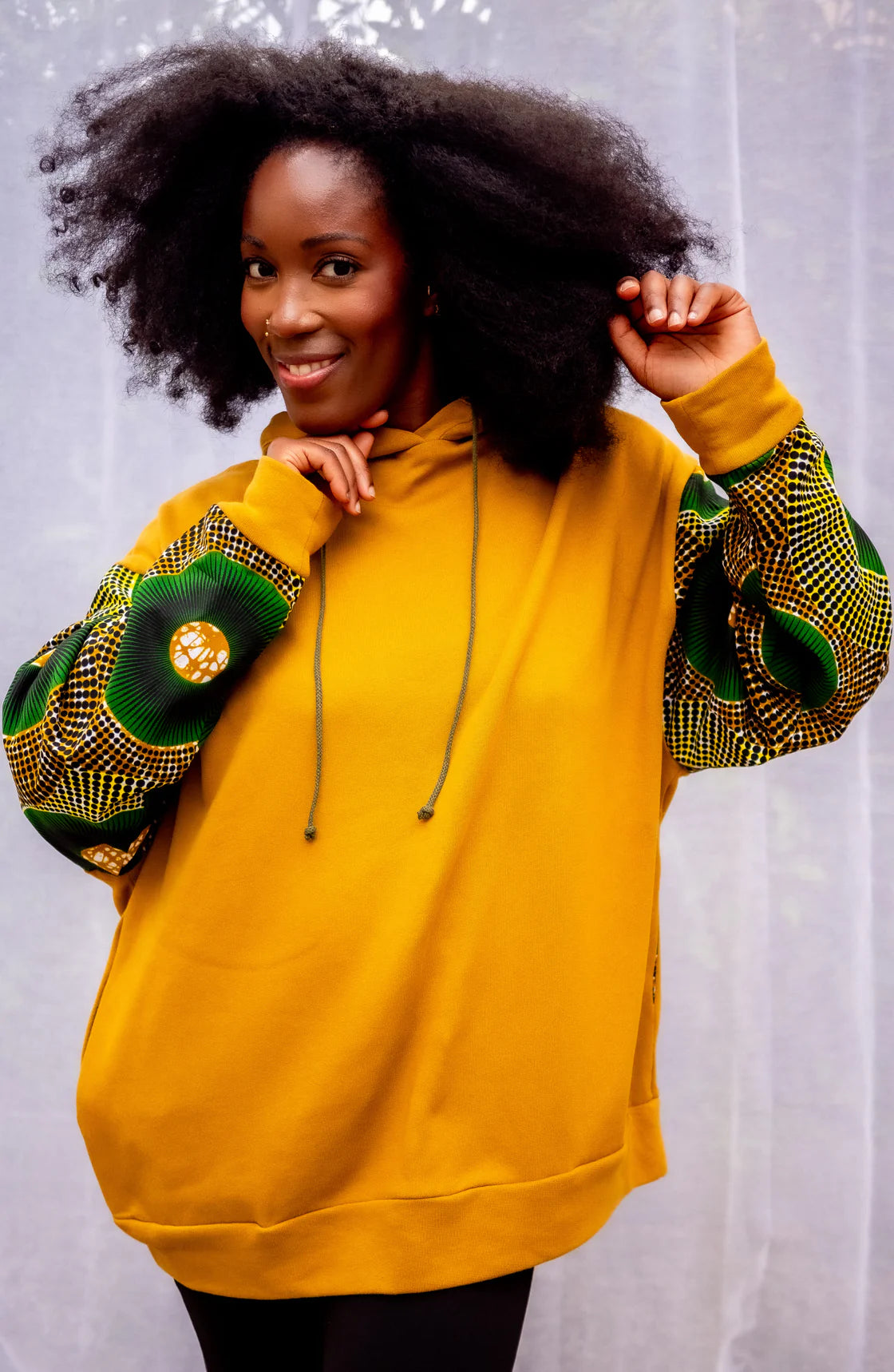 Hoodie wax oversize Moutima – Jaune Pondu