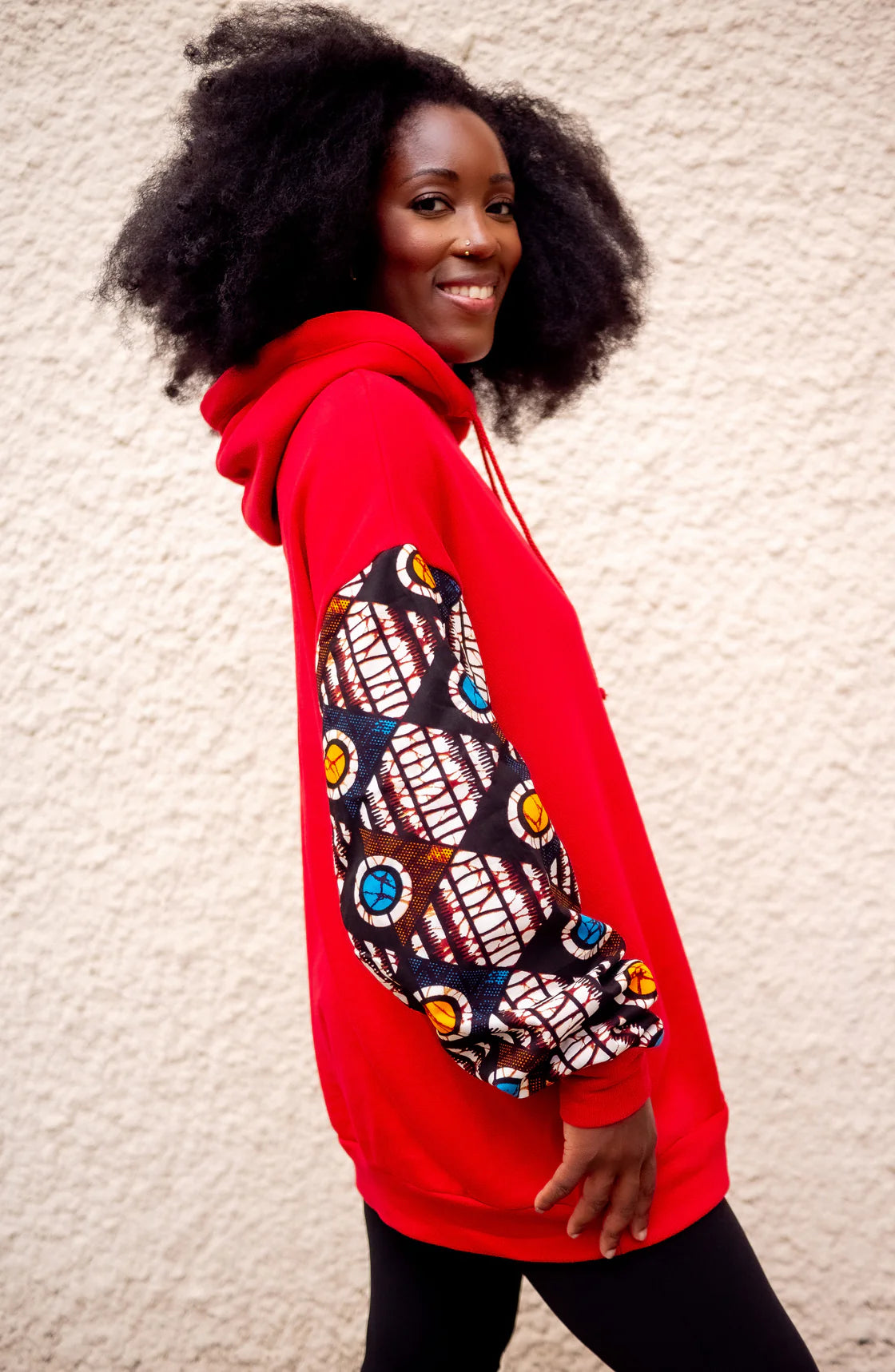 Hoodie wax oversize Moutima – Rouge