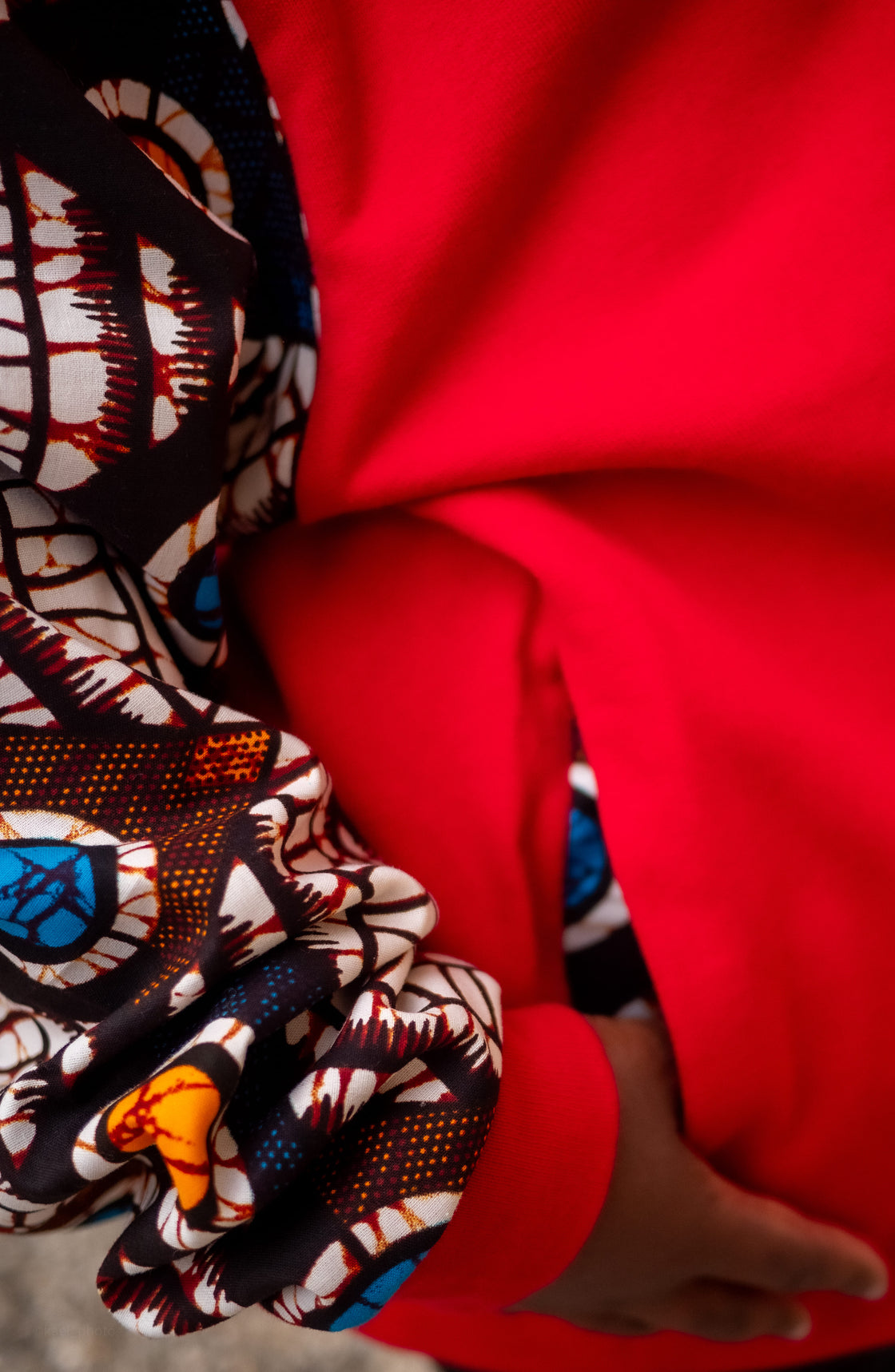 Hoodie wax oversize Moutima – Rouge