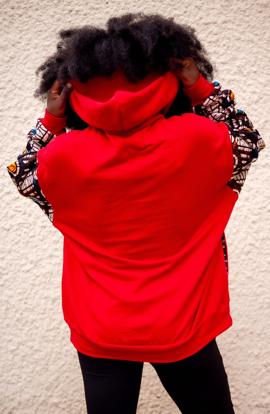 Hoodie wax oversize Moutima – Rouge